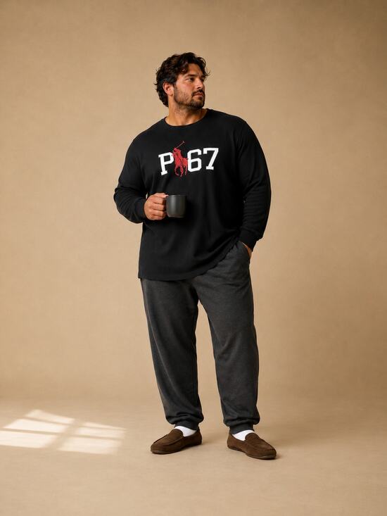 Polo by Ralph Lauren Other - Polo Sleep Shirt Thermal  Black 2XLT Big Tall Waffle Knit